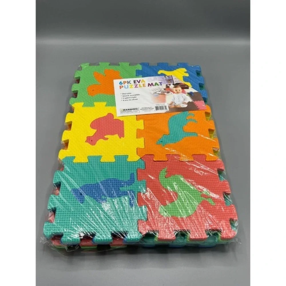 Childrens Kids Puzzle Floor Mat 6PK EVA Animal Learning Tiles By Momentum Brands